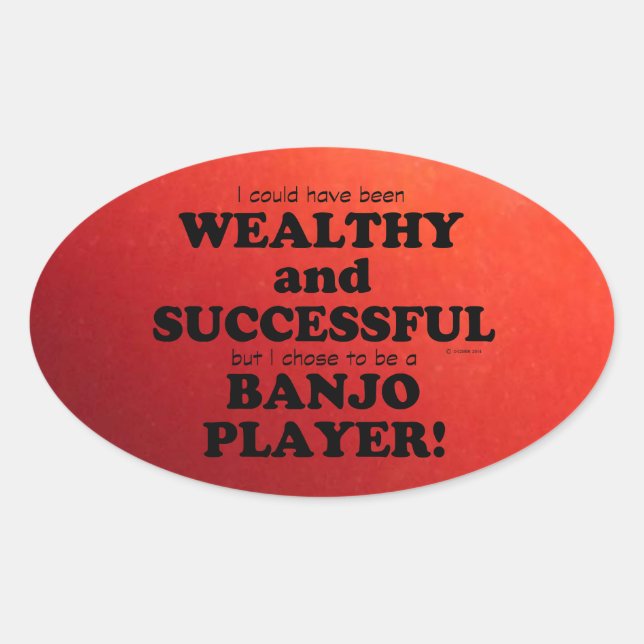 Banjo Wealthy & Successous Oval Sticker (Vorderseite)