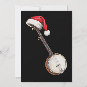 Banjo Weihnachten Santa Hut Bluegrass Musik Vintag