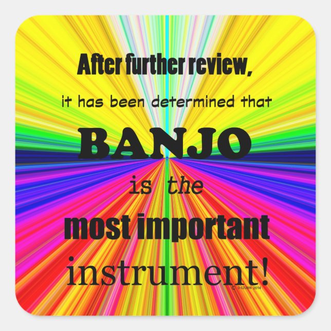 Banjo Wichtigster Instrument Square Sticker (Vorderseite)