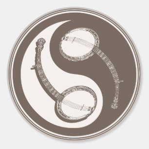 Banjo Yang Runder Aufkleber