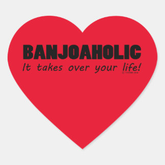Banjoaholic Life Heart Sticker