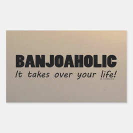Banjoaholic Life rechteckige Aufkleber