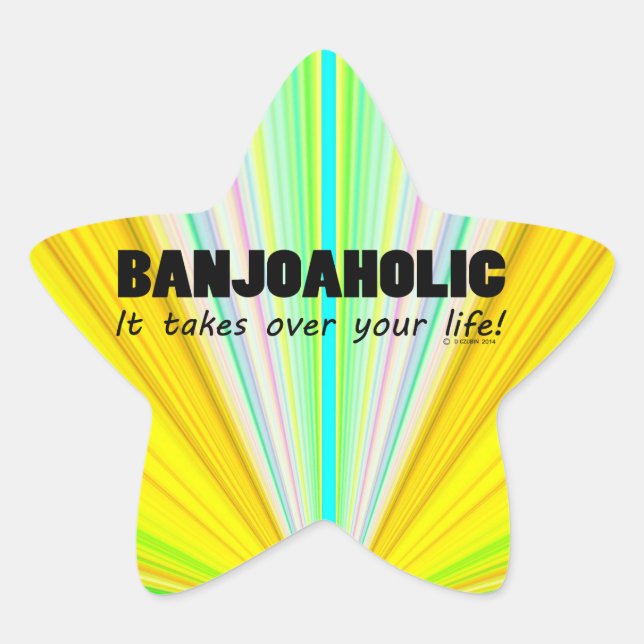 Banjoaholic Life Star Sticker (Vorderseite)