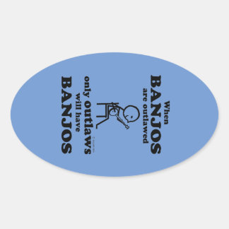Banjos Oval Sticker
