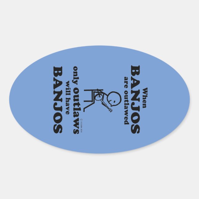 Banjos Oval Sticker (Vorderseite)