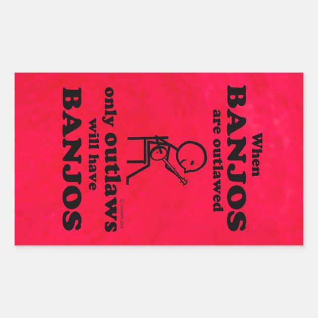 Banjos verbotene rechteckige Aufkleber (Vorderseite)