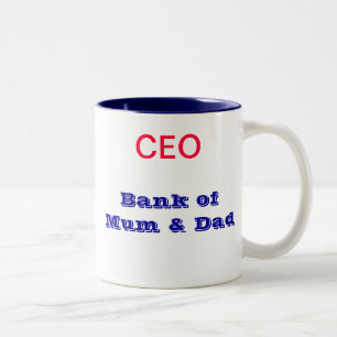 Bank der Mama-u. Vater-Tasse - CEO Zweifarbige Tasse