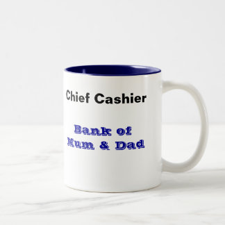 Bank der Mama-und Vater-Tasse - Kassierer Zweifarbige Tasse