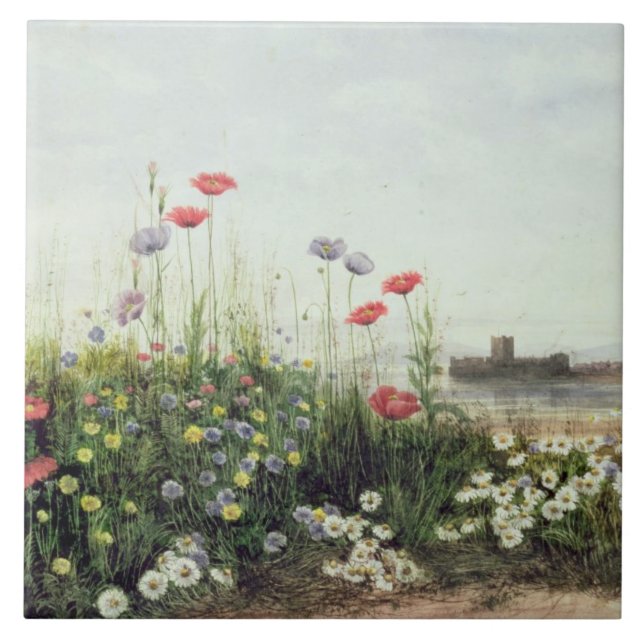 Bank der Sommer-Blumen Fliese (Vorderseite)