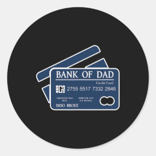 Bank Of Dad Kreditkarte Ich Bin Pleite Lustiger Da Runder Aufkleber
