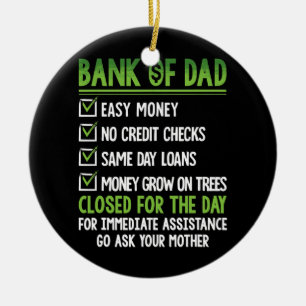 Bank Of Dad Lustiger Vatertag Keramik Ornament