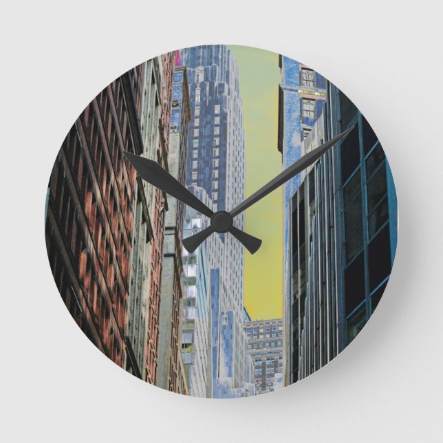 Bank of New York Gebäude Manhattan New York Poste Runde Wanduhr (Vorderseite)