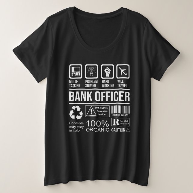 Bank Officer Limited Edition Banker Bank Clerk Fin Große Größe T-Shirt (Design vorne)
