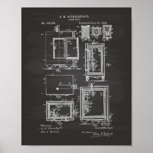 Bank Safe 1894 Patent Kunst Kreidetafel Poster