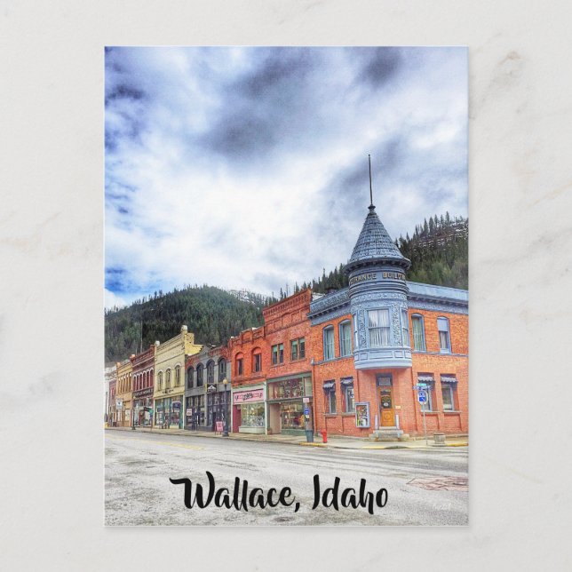 Bank Street in Wallace Idaho Postkarte (Vorderseite)