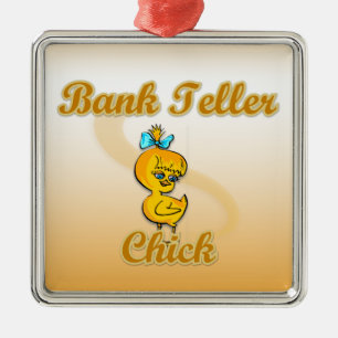 Bank Teller Chick Ornament Aus Metall
