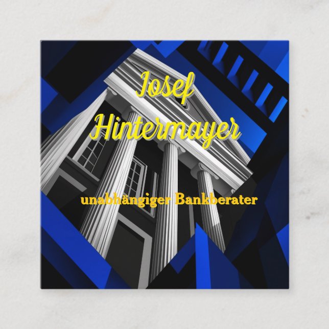 Bankberater, BankangestellterVisitenkarte Quadratische Visitenkarte (Vorderseite)
