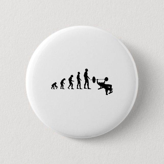 Bankdrücken Bodybuilding Lustige Evolution Kraft  Button (Vorderseite)