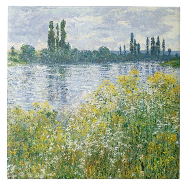 Banken Claude Monets | der Seines, Vetheuil, 1880 Fliese (Vorderseite)