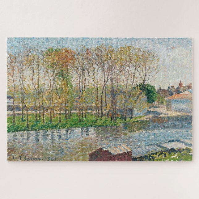 Banken der Loing in Moret von Camille Pissarro Puzzle (Horizontal)