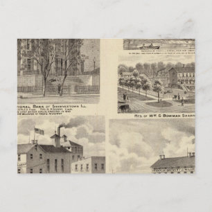 Banken, Residenzen und Brauereien in Shawneetown Postkarte