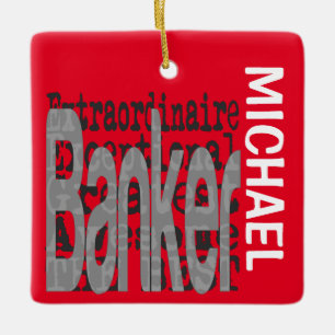 Banker Extraordinaire CUSTOM Keramikornament