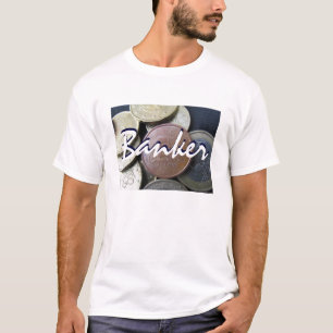Banker in schmutziges Blau T-Shirt