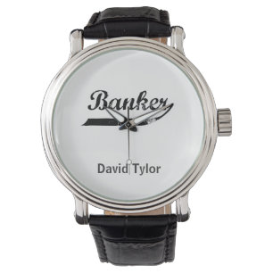 Banker-Typografie Armbanduhr