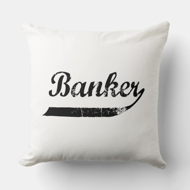 Banker-Typografie Kissen (Vorderseite)