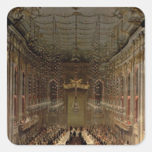 Bankett im Redoutensaal, Wien, 1760 Quadratischer Aufkleber