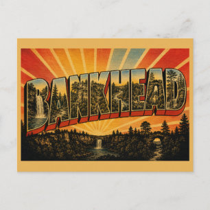Bankhead Alabama Wasserfall Wald Vintage Kunst Postkarte