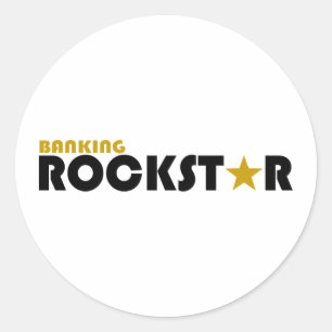 Banking Rockstar Runder Aufkleber
