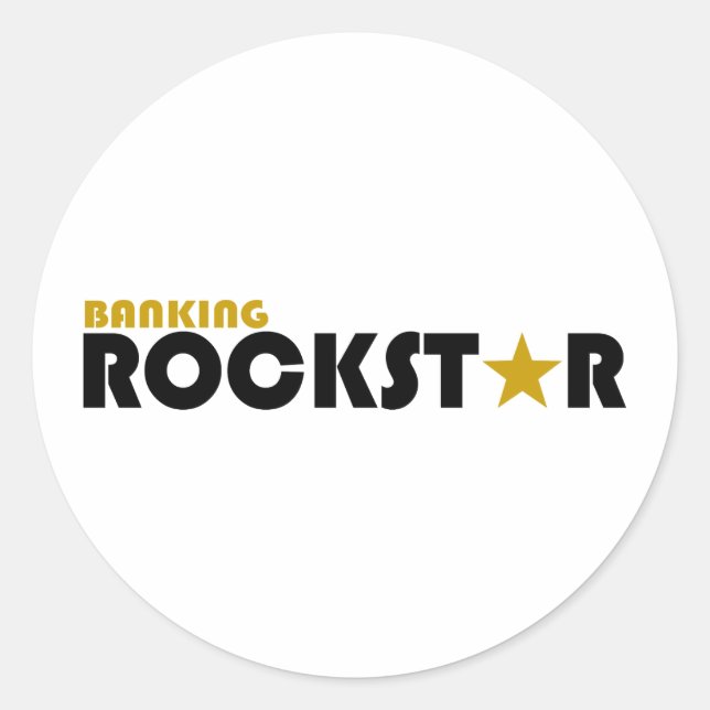 Banking Rockstar Runder Aufkleber (Vorderseite)