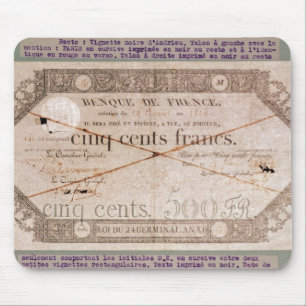Banknote für 500 Franken vom 24. Keim Mousepad