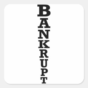 bankrott quadratischer aufkleber