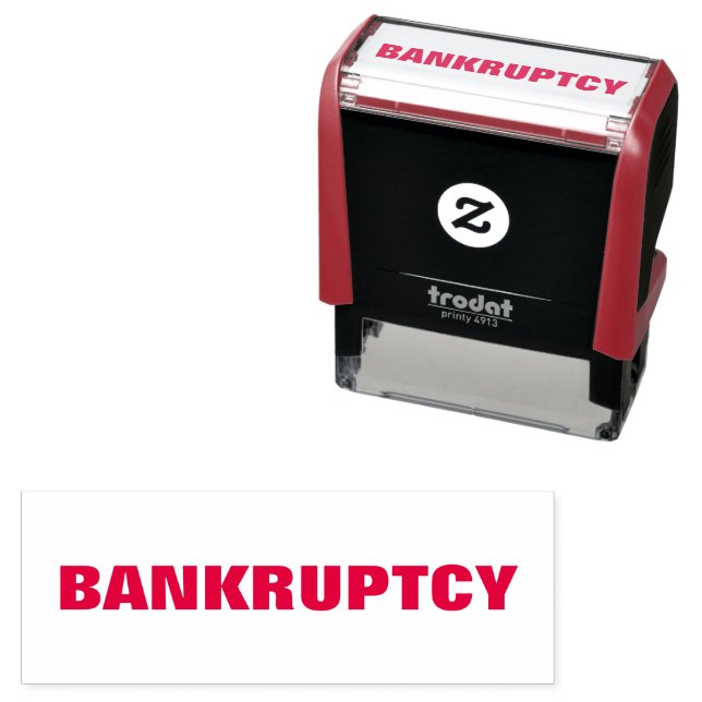 BANKRUPTCY Geschäftsausfall Red Self-Inking Briefm Permastempel (Beispiel)