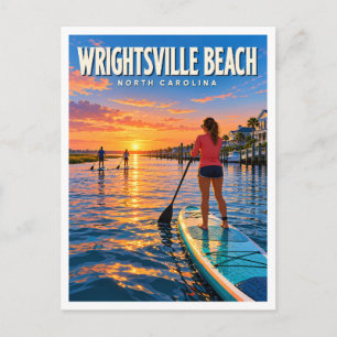 Banks Channel Paddleboarding bei Sonnenuntergang R Postkarte