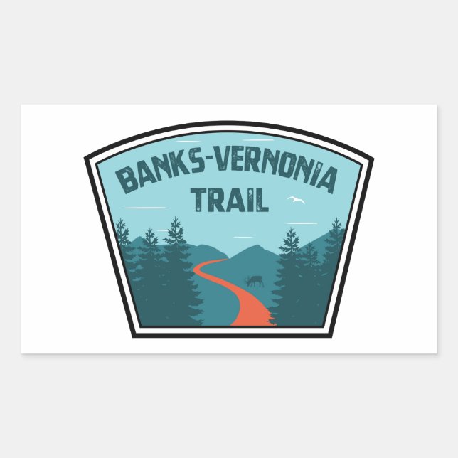 Banks-Vernonia-Weg Rechteckiger Aufkleber (Vorderseite)
