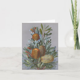 Banksia Australische Wildblume Watercolor Dankeskarte