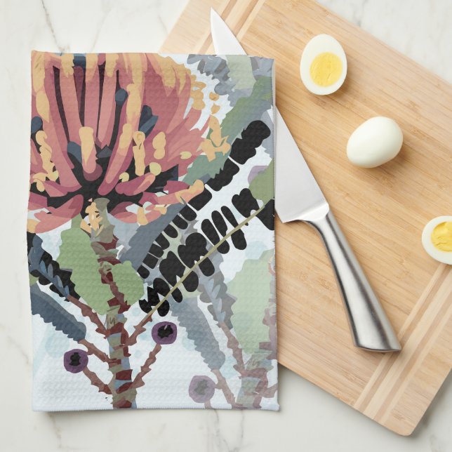 Banksia-Blüten-Libellen-Kunst Geschirrtuch (Viertel Falte)