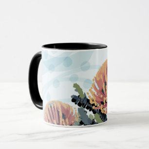 Banksia-Blüten-Libellen-Kunst Tasse