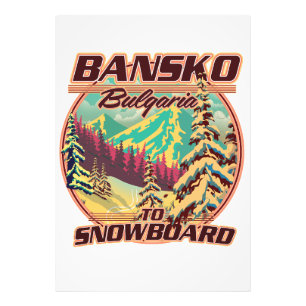Bankso Bulgarien auf Snowboard-Logo Fotodruck
