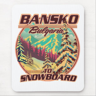 Bankso Bulgarien zum Snowboard Logo Mousepad