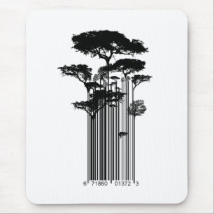 Banksy Art-Barcode-Baumillustration Mousepad