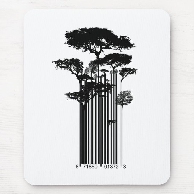 Banksy Art-Barcode-Baumillustration Mousepad (Vorne)