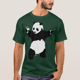 BANKSY Bewaffnetes Panda mit Waffen T-Shirt