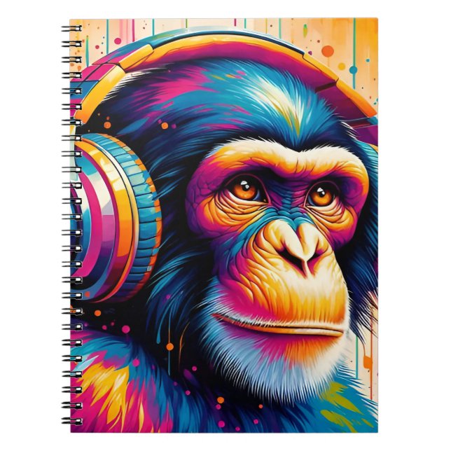 Banksy DJ Monkey Gorilla Notizblock (Vorderseite)