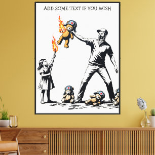 Banksy-Stil humorvoller russischer Bär Leinwanddruck