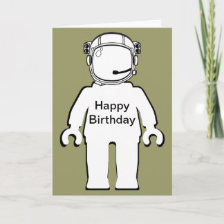 Banksy Style Astronaut Minifig Happy Birthday Card Karte