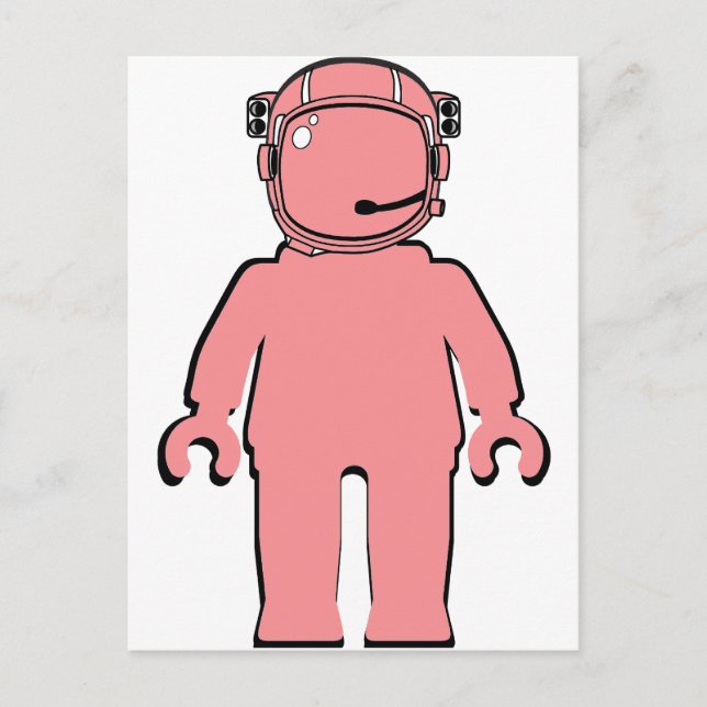 Banksy Style Astronaut Minifig Postkarte (Vorderseite)